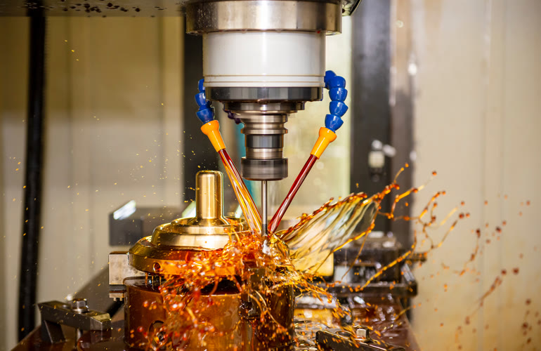 Industrial machining during the manufacturing process